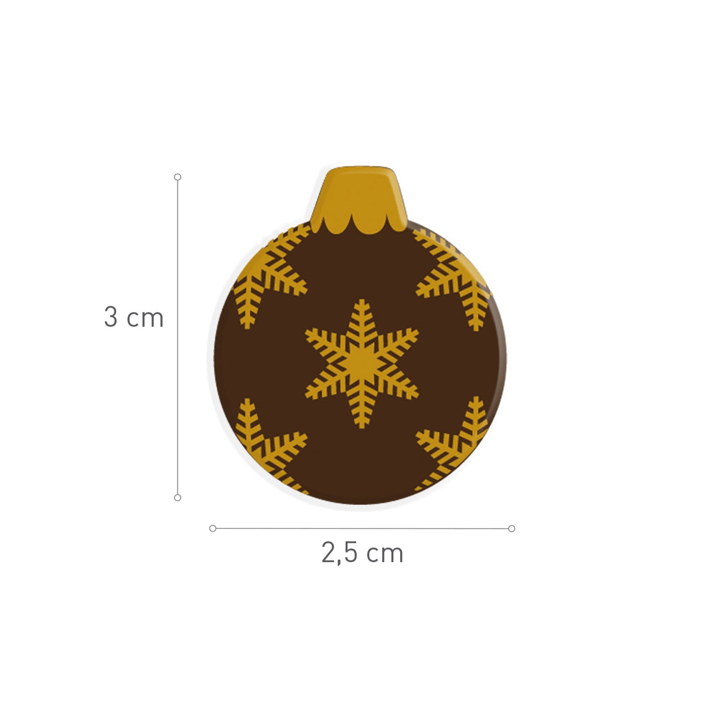 BOULE DE NOËL 2D CHOCOLAT NOIR 25X30MM