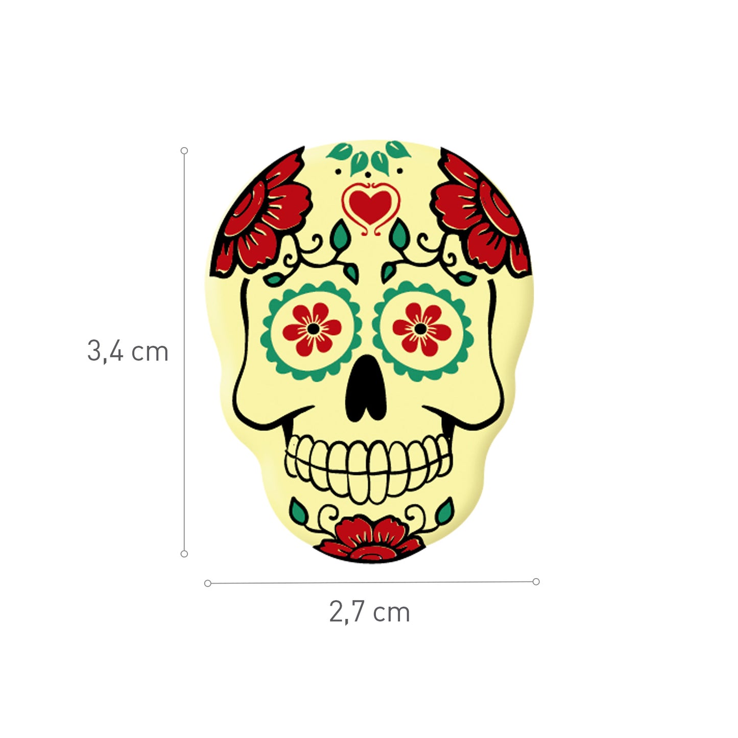 CRÂNIOS DE CHOCOLATE BRANCO DE HALLOWEEN 34X27MM