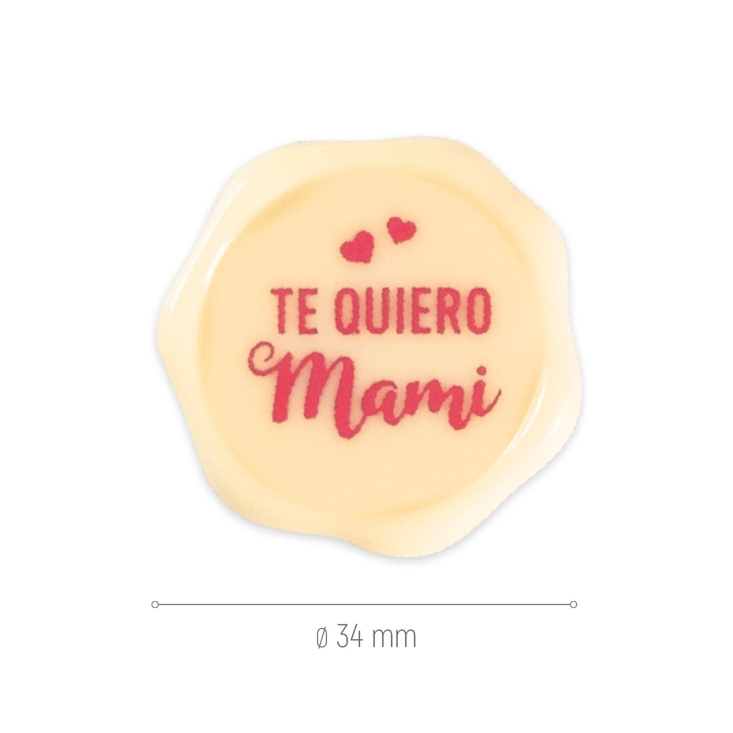 PANNEAU DE CHOCOLAT BLANC | TE QUIERO MAMI Ø 34MM