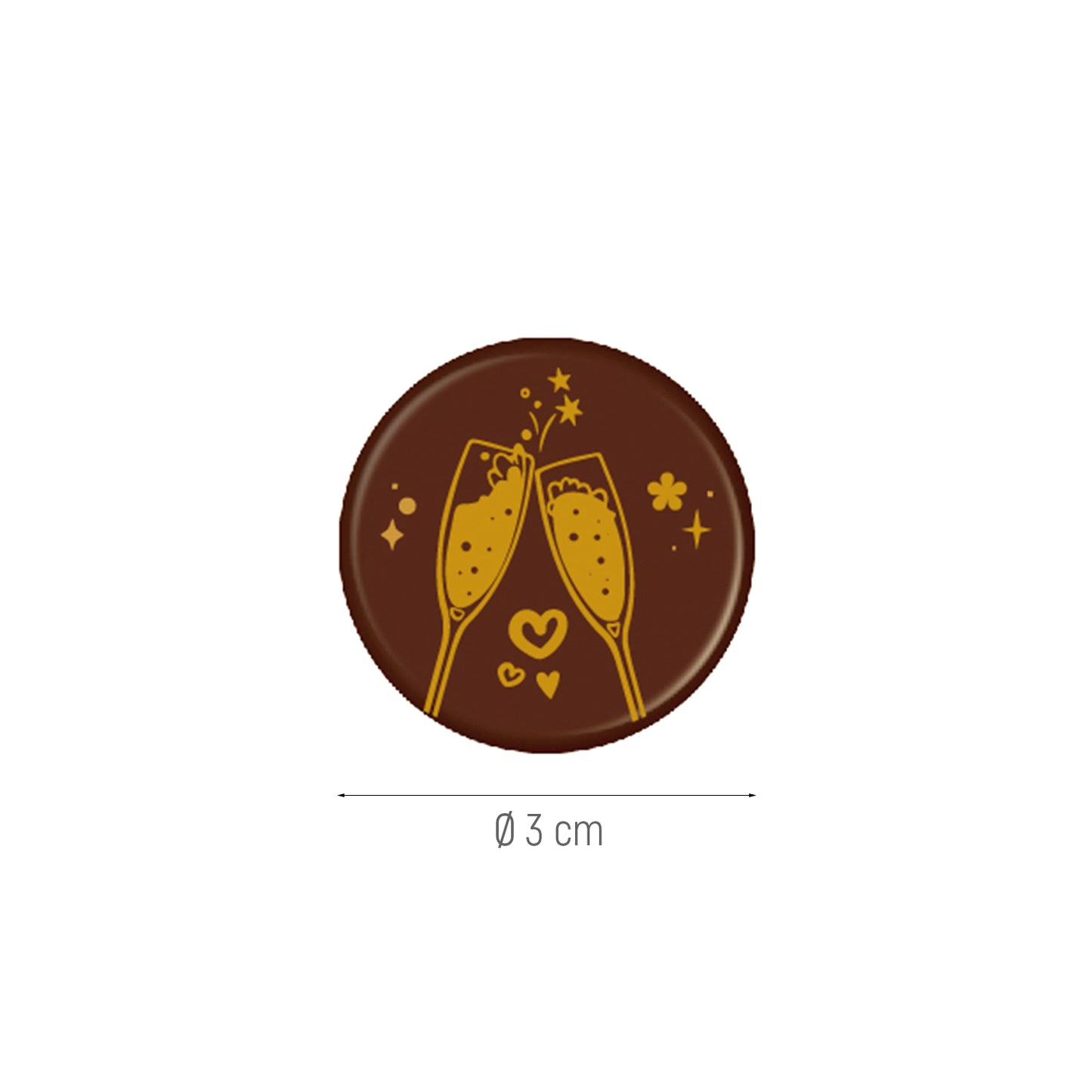 DECORAZIONE CIOCCOLATO FONDENTE MATRIMONIO Ø 30MM