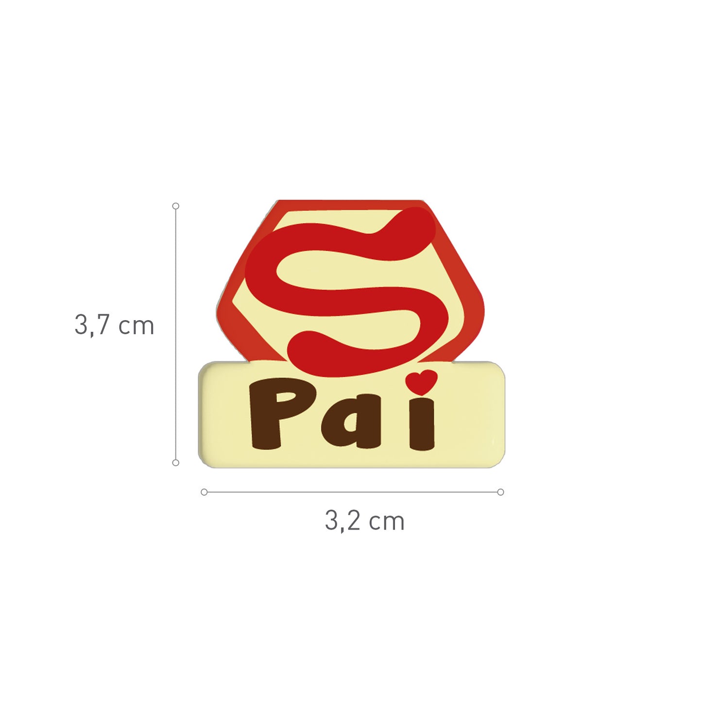 PLACA DE CHOCOLATE BRANCO SUPER PAI 32X37MM