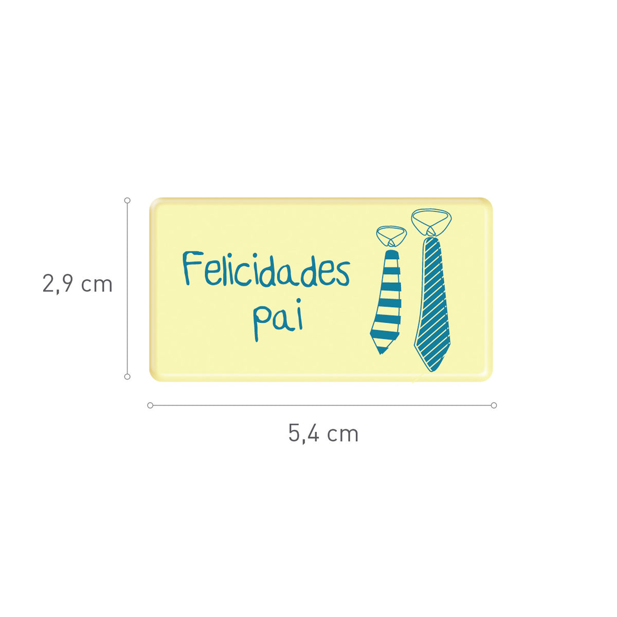PLACA DE CHOCOLATE BLANCO FELICIDADES PAI 54X29MM