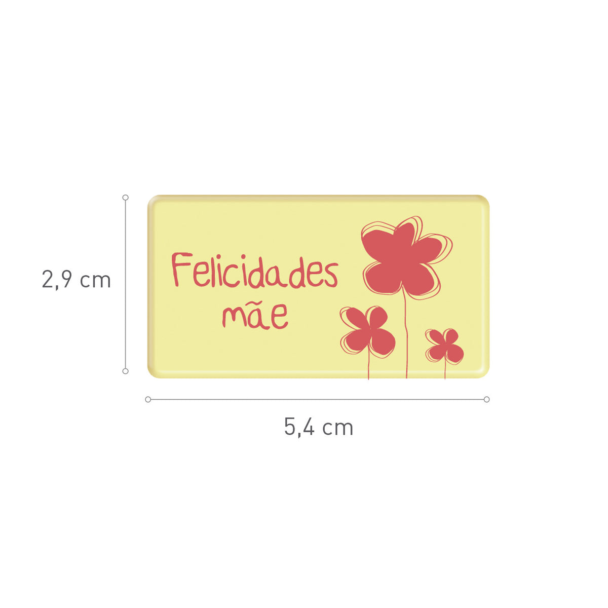 ASSIETTE CHOCOLAT BLANC FELICIDADES MÃE 54X29MM