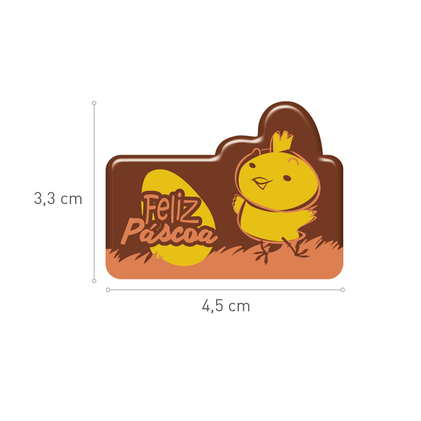 ASSIETTE CHOCOLAT NOIR FELIZ PÁSCOA 45X33MM