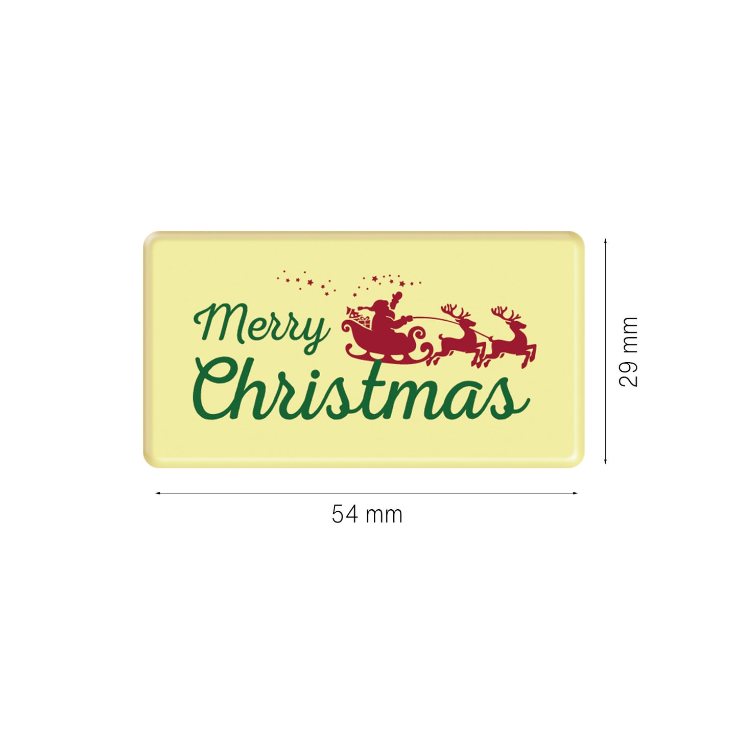 ASSIETTE CHOCOLAT BLANC MERRY CHRISTMAS 54X29MM