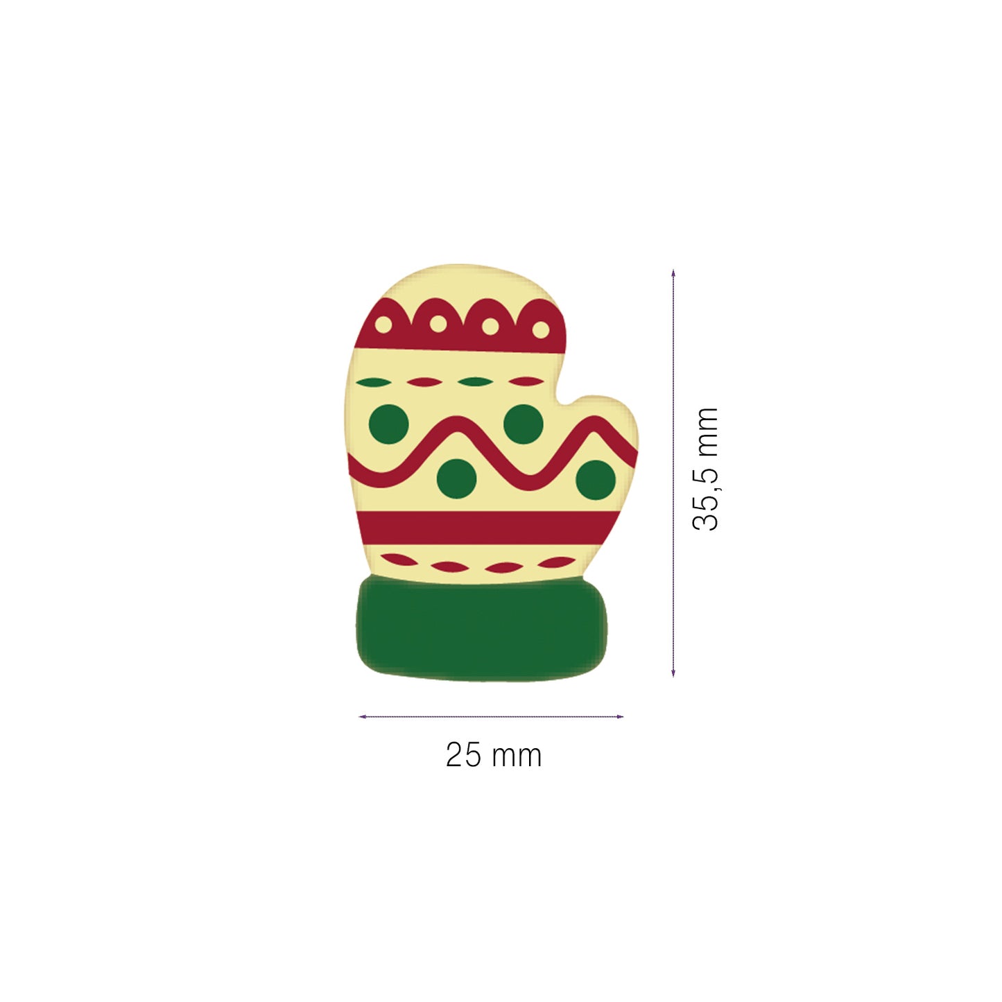 GUANTI NATALE CIOCCOLATO BIANCO 25X35.5MM