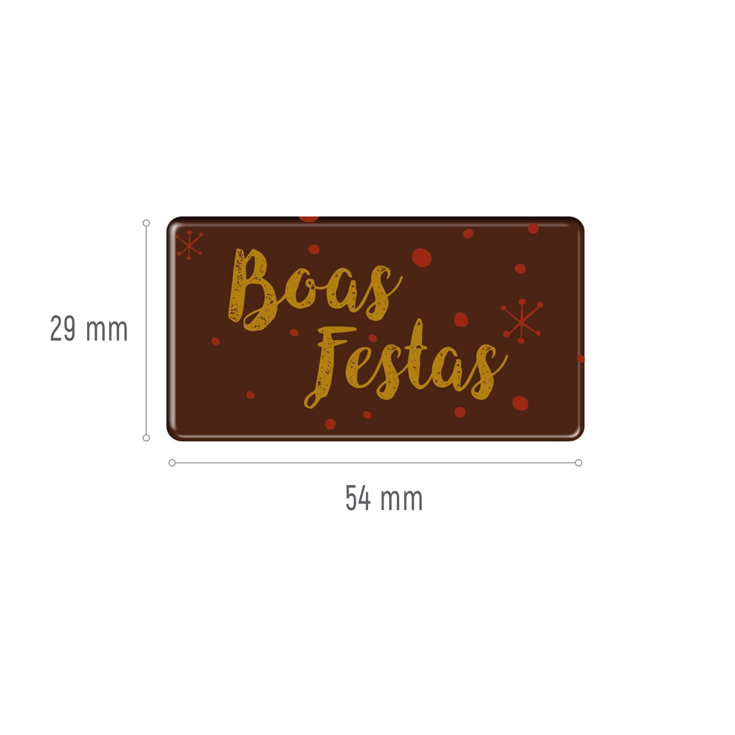 PLAQUE CHOCOLAT NOIR BOAS FESTAS 54X29MM