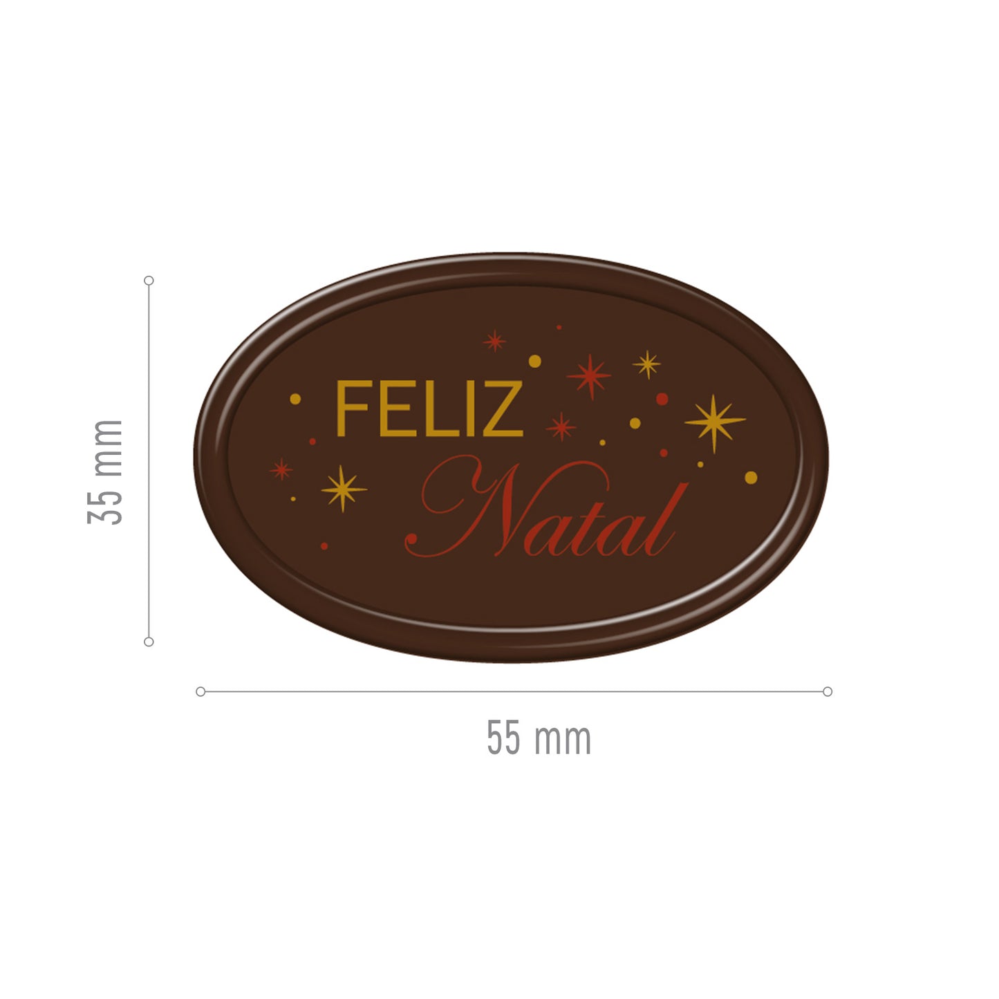 PLAQUE CHOCOLAT NOIR FELIZ NATAL 54X29MM