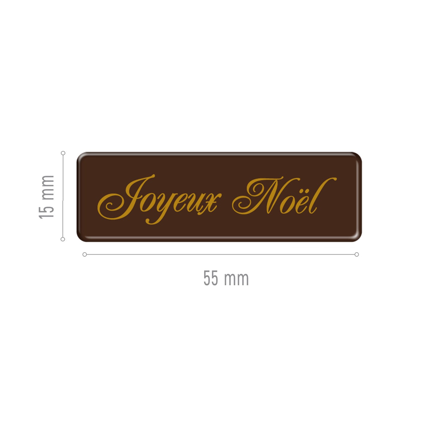 SEGNO DI CIOCCOLATO NERO JOYEUX NOËL 54X17MM
