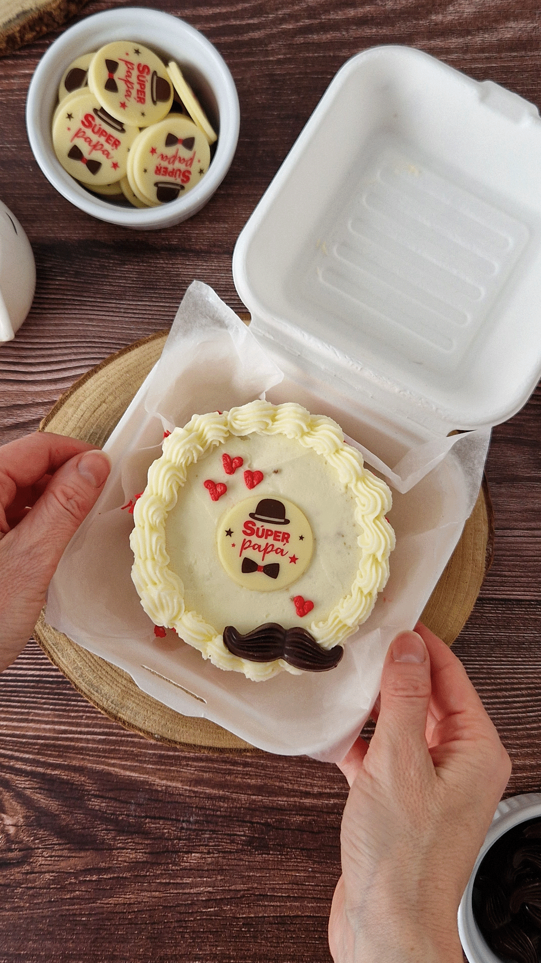 ASSIETTE CHOCOLATE BLANC SÚPER PAPÁ Ø 39MM