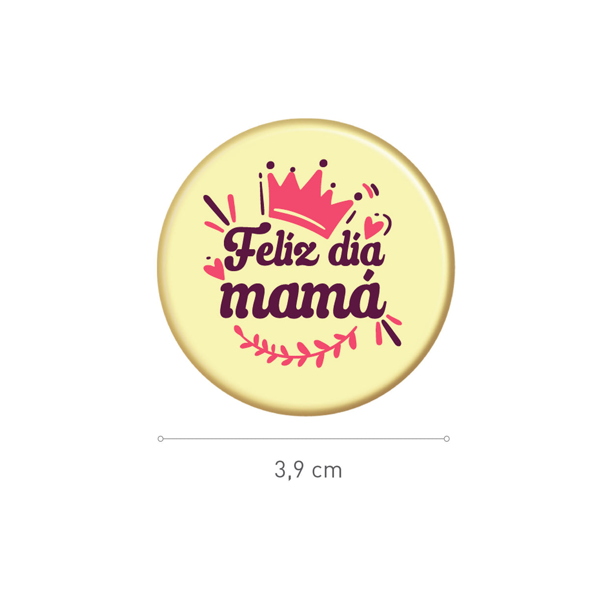 DISCO DI CIOCCOLATO BIANCO FELIZ DÍA MAMÁ Ø 39MM