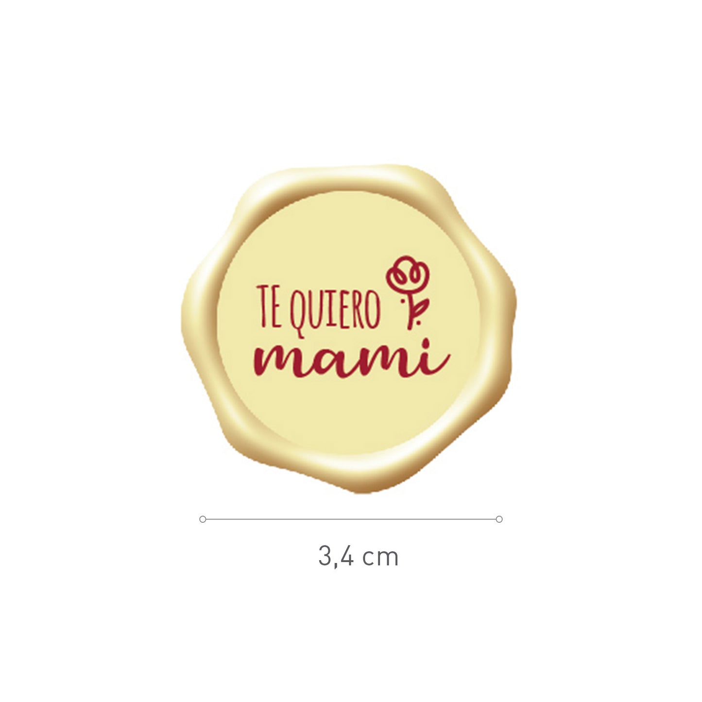 PIATTO CIOCCOLATO BIANCO TE QUIERO MAMI Ø 34MM