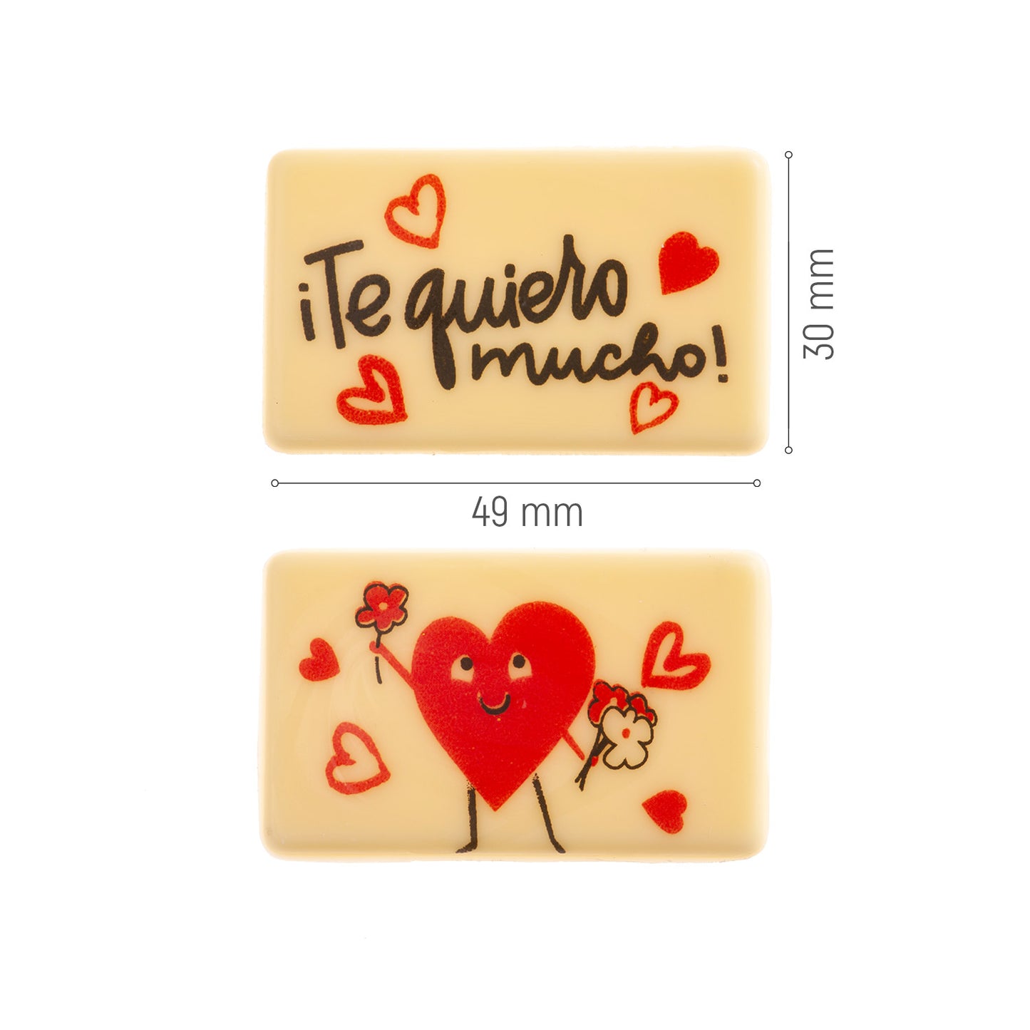 WHITE CHOCOLATE ASSORTED RECTANGULAR PLATE TQM 49X30MM