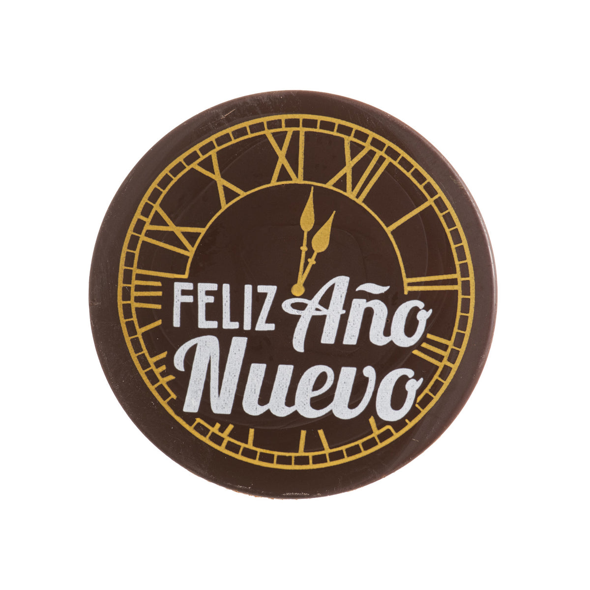 DARK CHOCOLATE CLOCK DECORATION HAPPY NEW YEAR 45 UNITS