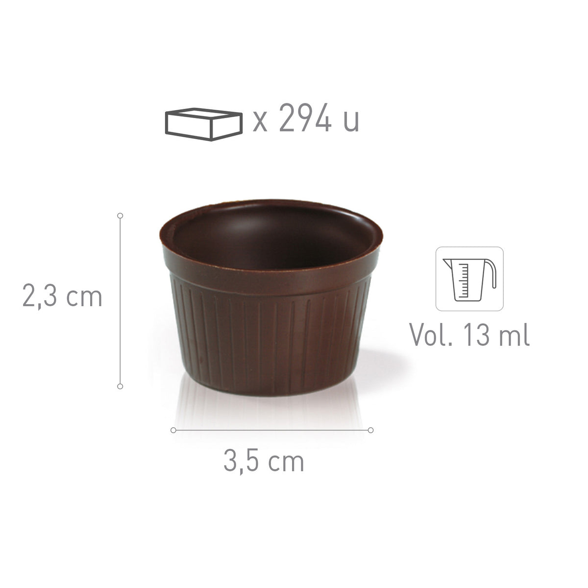 COPA CHOCOLATE NEGRO Ø35MM X 23MM VOL. 13ML