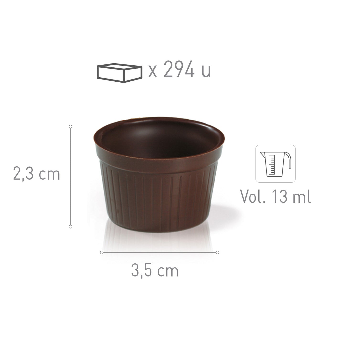TASSE DE CHOCOLAT NOIR Ø35MM X 23MM VOL. 13ML