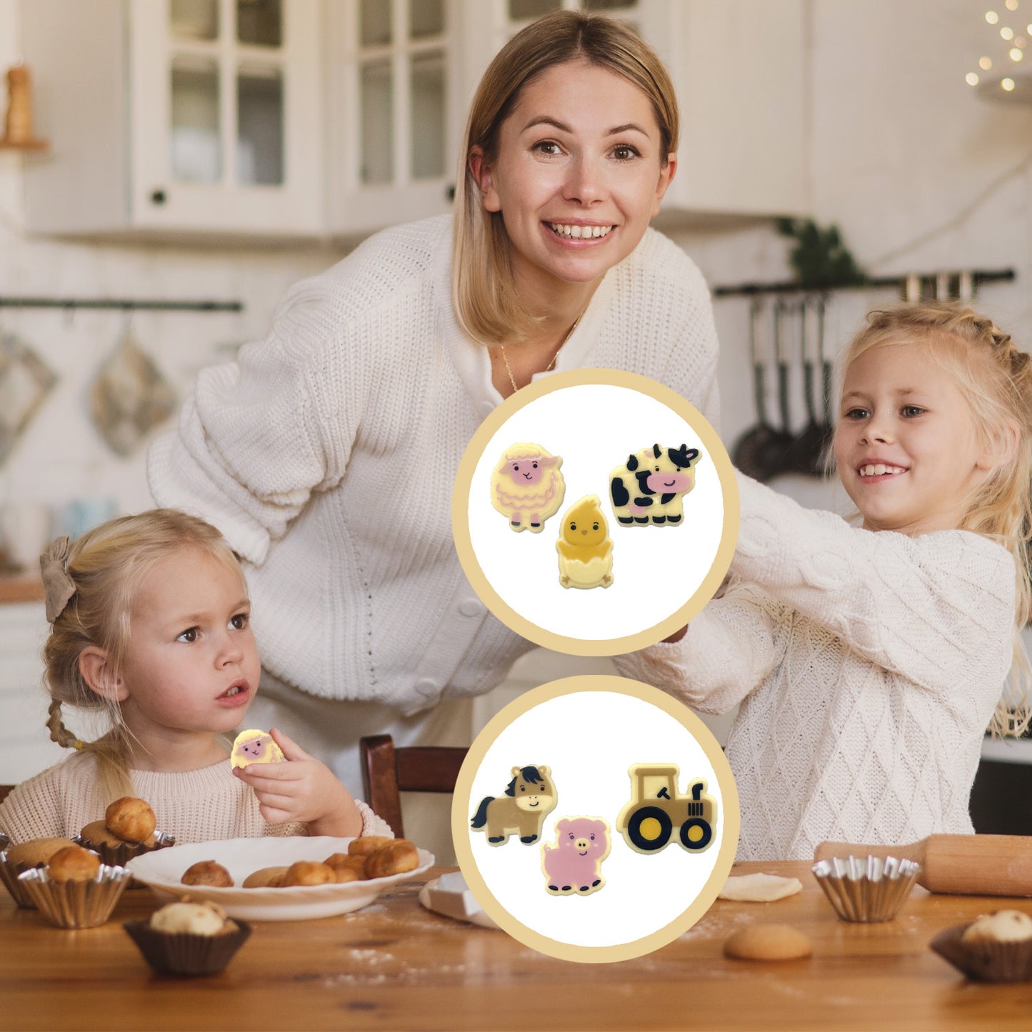 ASSORTIMENT ANIMAUX DE FERME CHOCOLAT BLANC