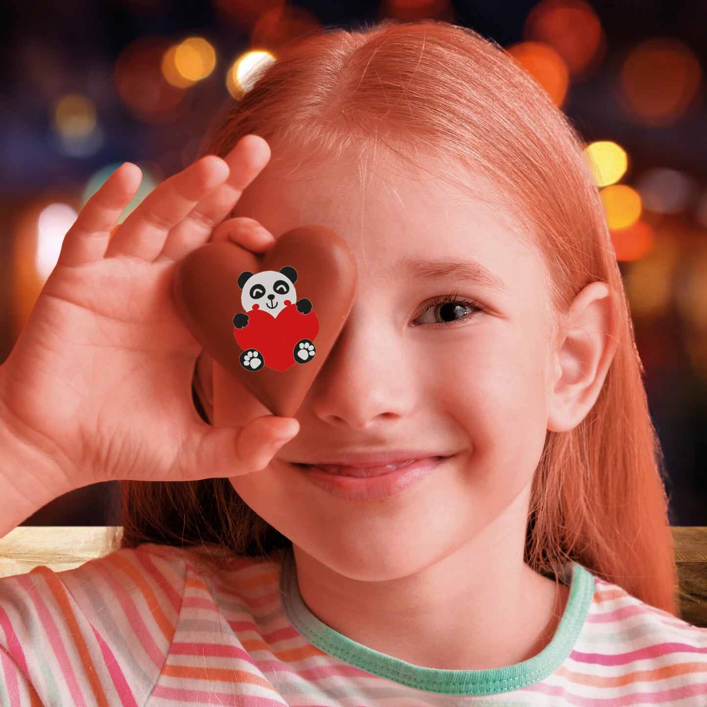 COEURS D'OURS PANDA ASSORTIS CHOCOLAT AU LAIT 50X44MM