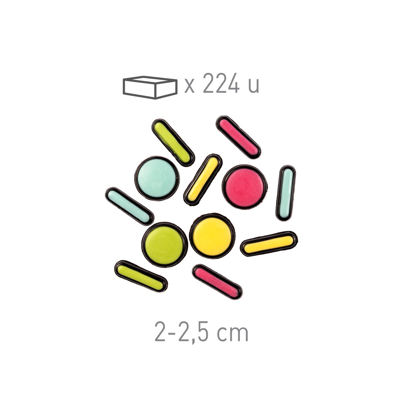 ASSORTED CHOCOLATE DOTS AND STICKS 20-25MM