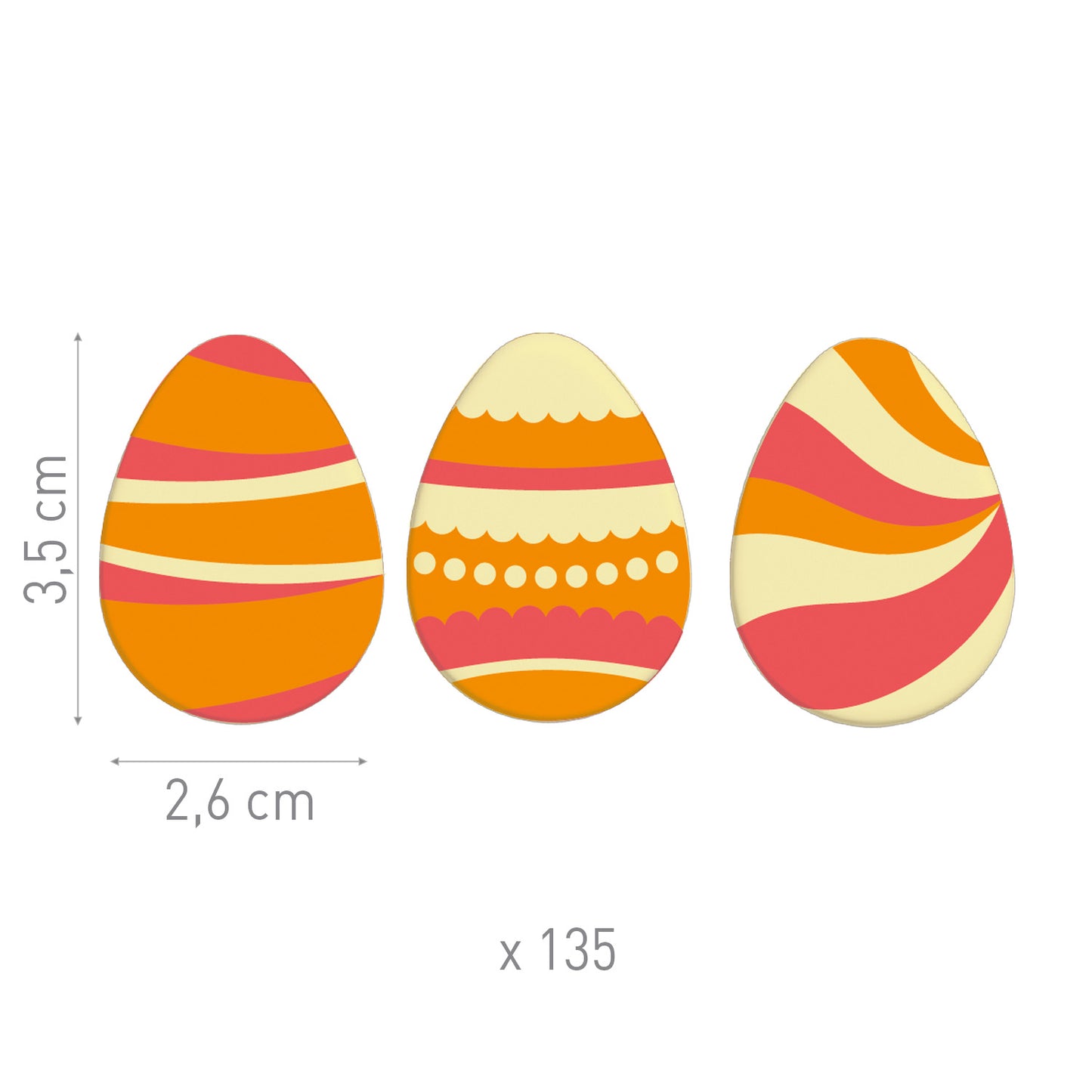 OEUFS FANTAISIE ASSORTIS EN CHOCOLAT BLANC 35X26MM