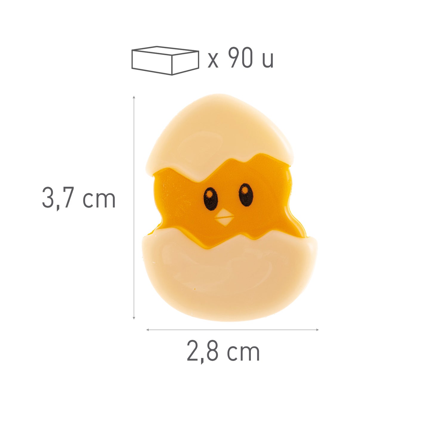 WHITE CHOCOLATE EASTER CHICK 28X37MM
