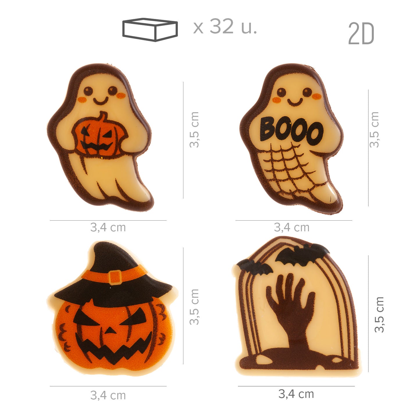HALLOWEEN ASSORTMENT GHOSTS, TOMB AND PUMPKIN