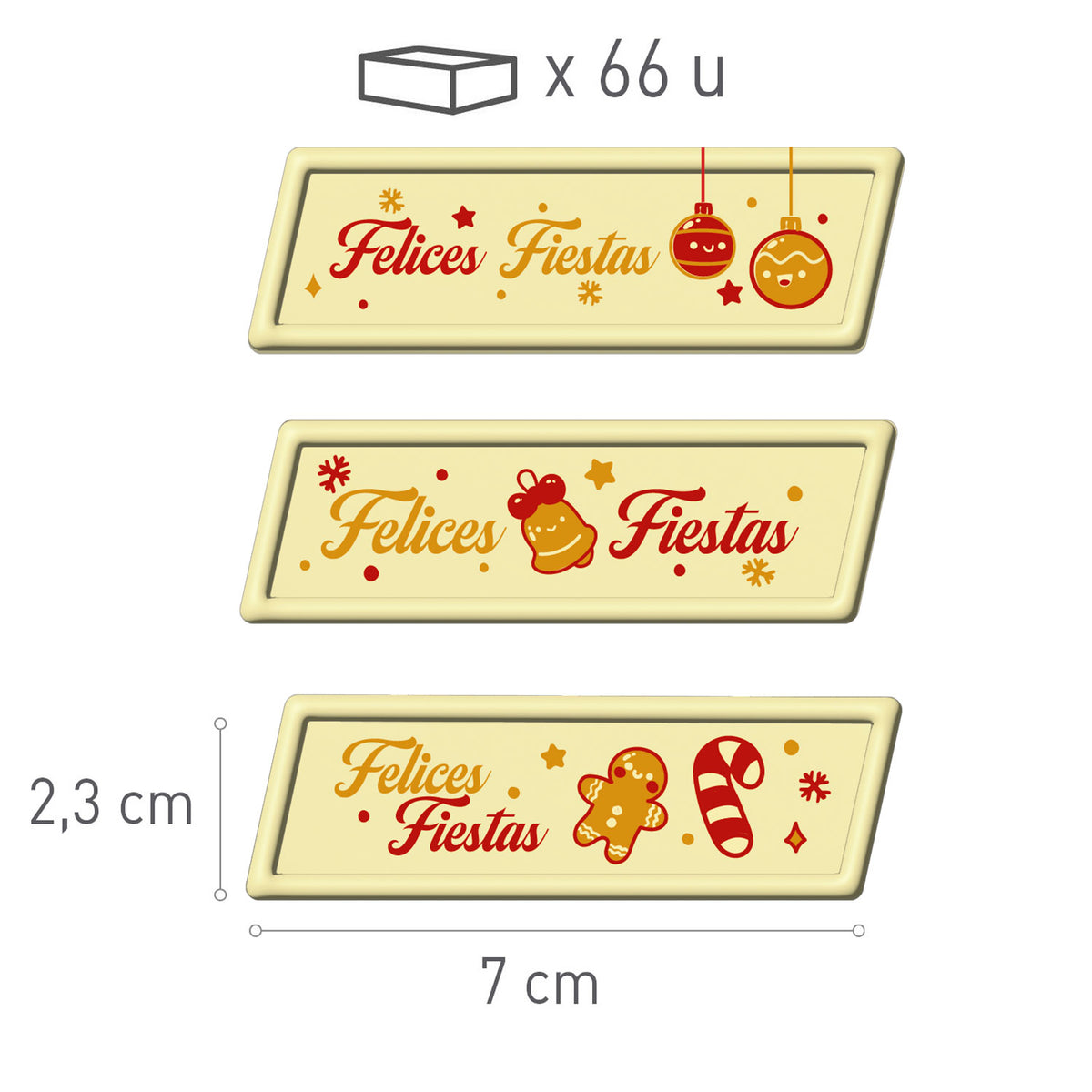 CARTELLO CIOCCOLATO BIANCO ASSORTITO BUONE FESTE 3 MOD 66 PZ
