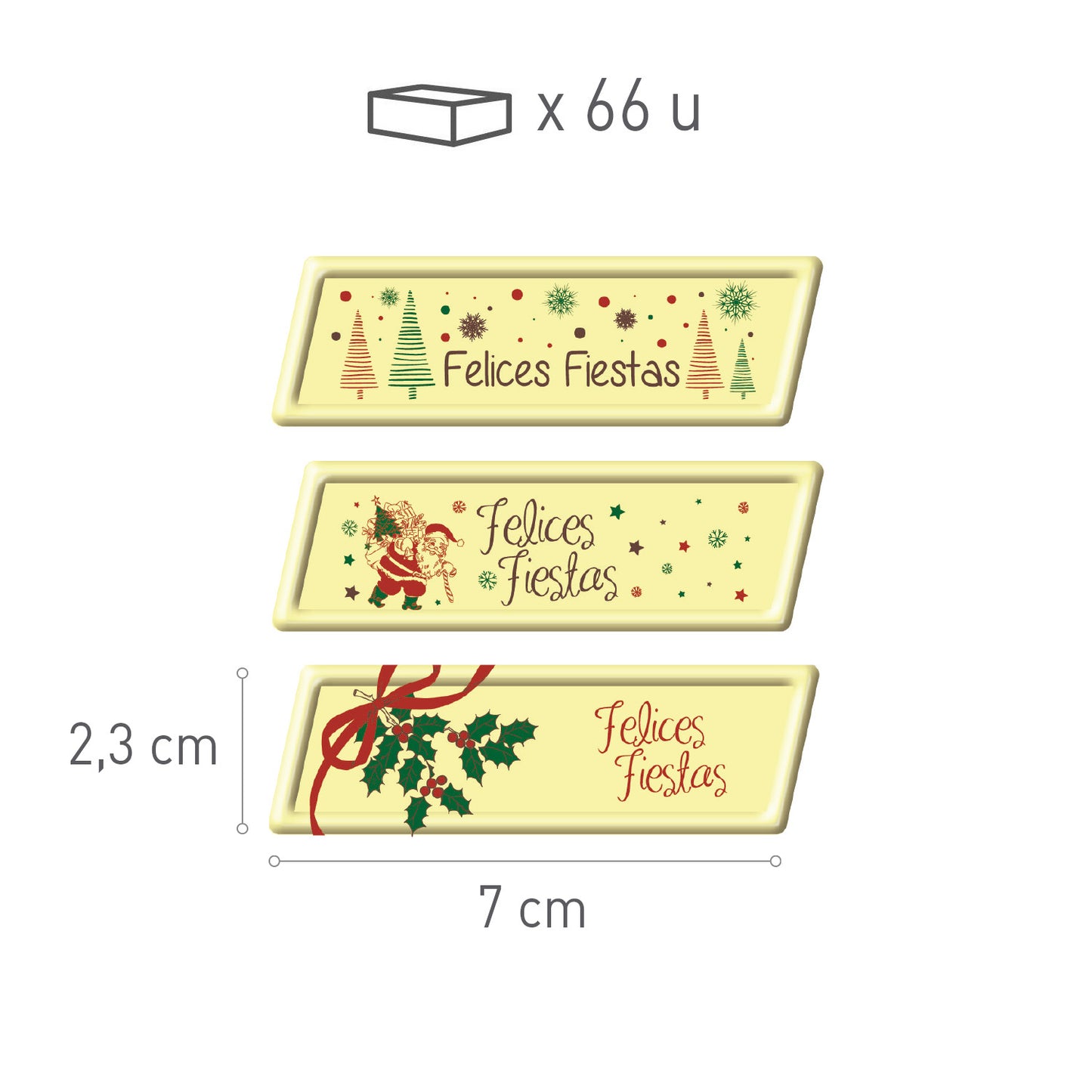 SIGN HAPPY HOLIDAYS CHOCO WHITE 66 PCS.