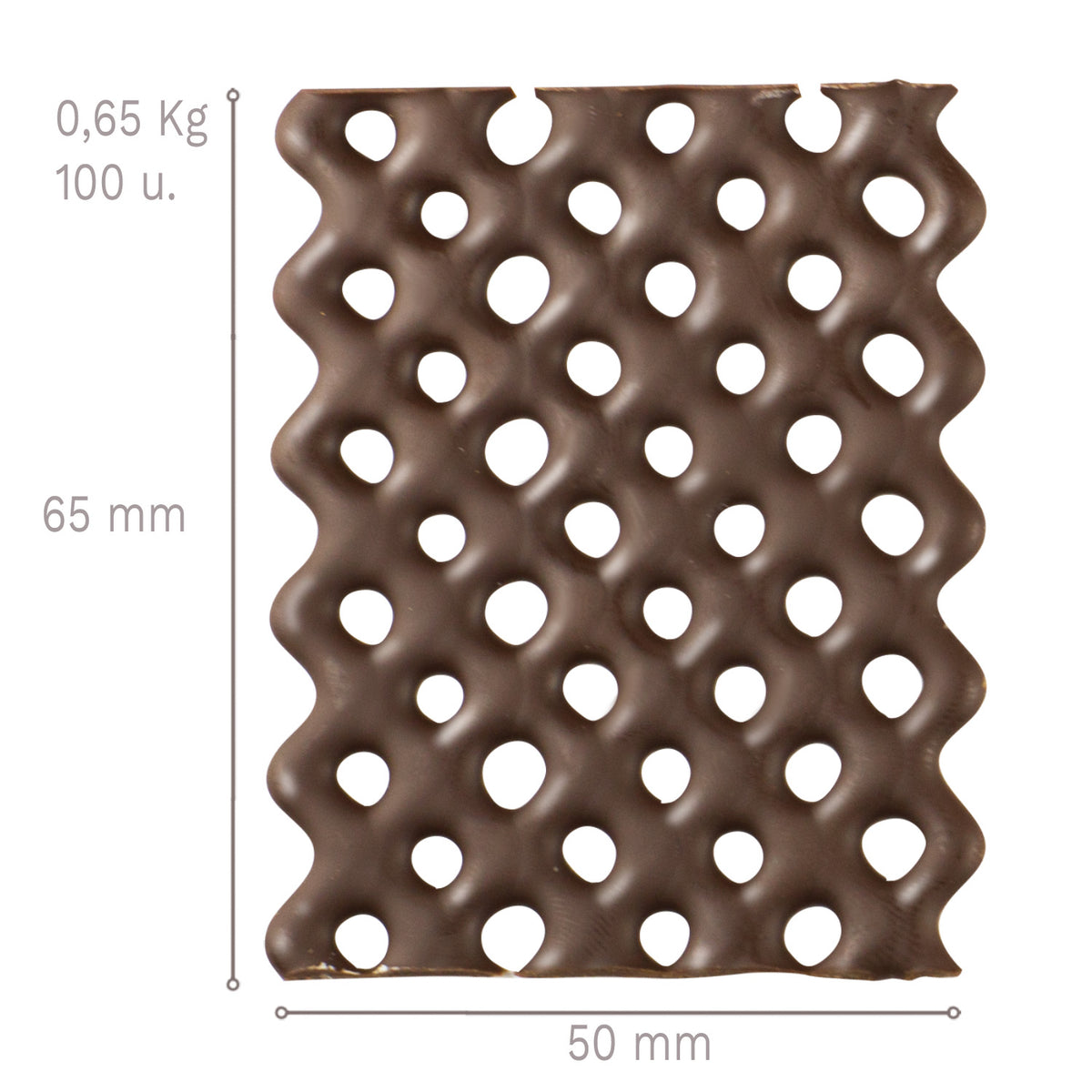 RECTANGULO RED NEGRA GRANDE 50X65 MM - 0,65 KG - 100 UDS