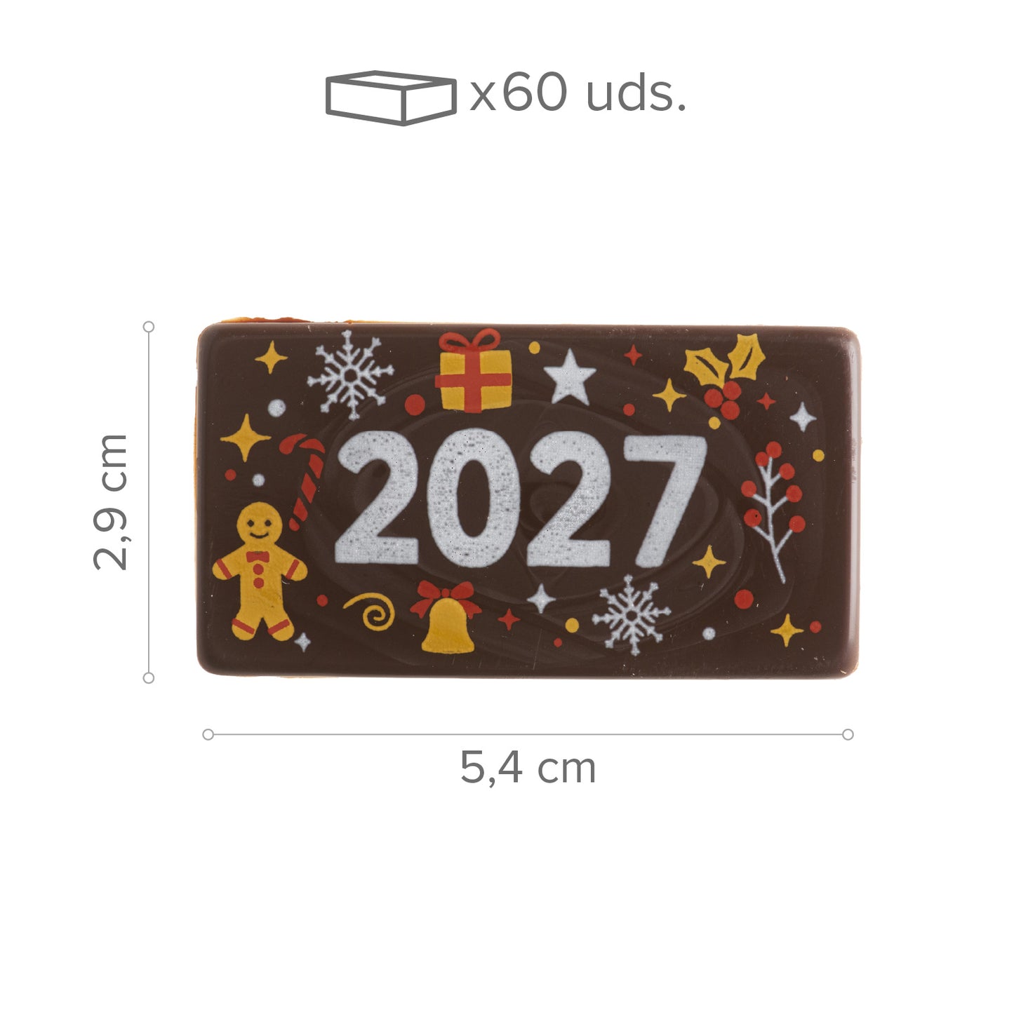 LETRERO CHOCOLATE NEGRO PLACA 2027 60 UNIDADES