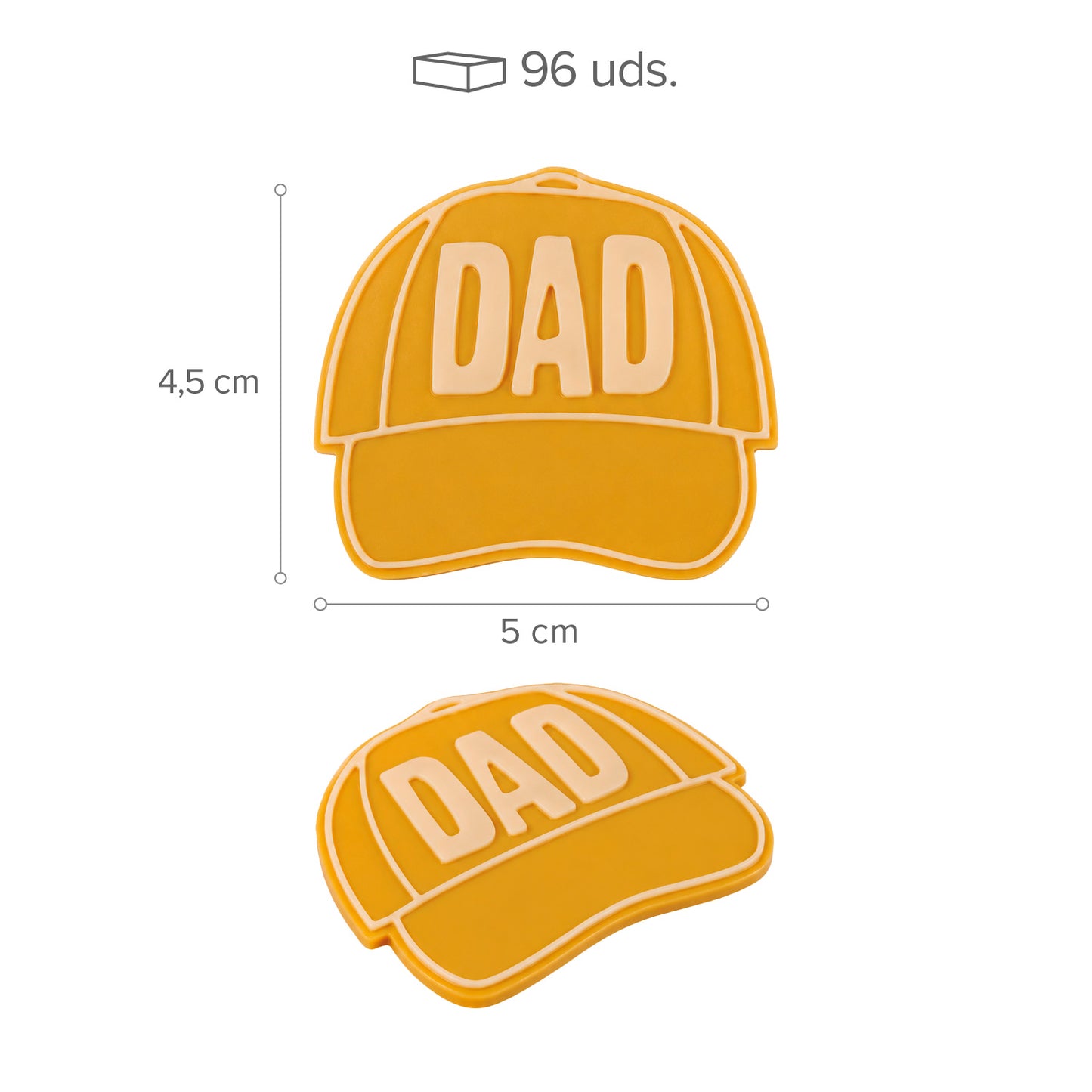 DÉCORATION CHOCOLAT BLANC CASQUETTE DAD 96PCS