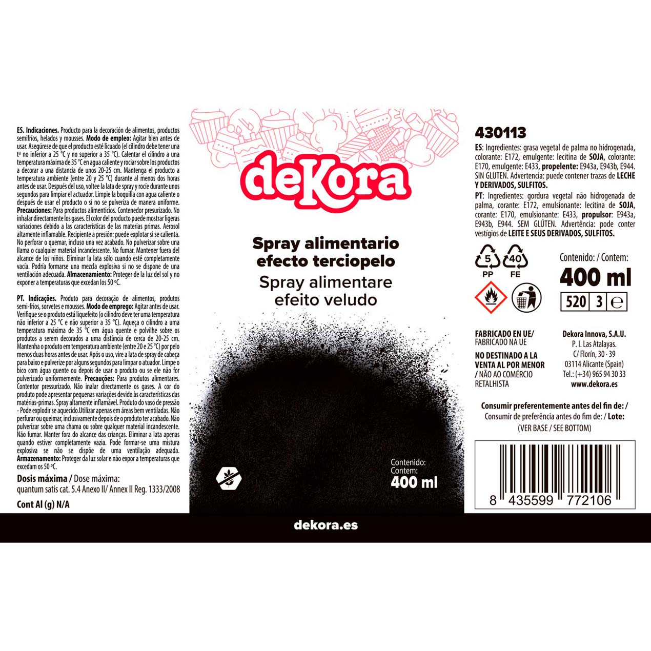 NOUVEAU SPRAY VELOURS NOIR 400ML