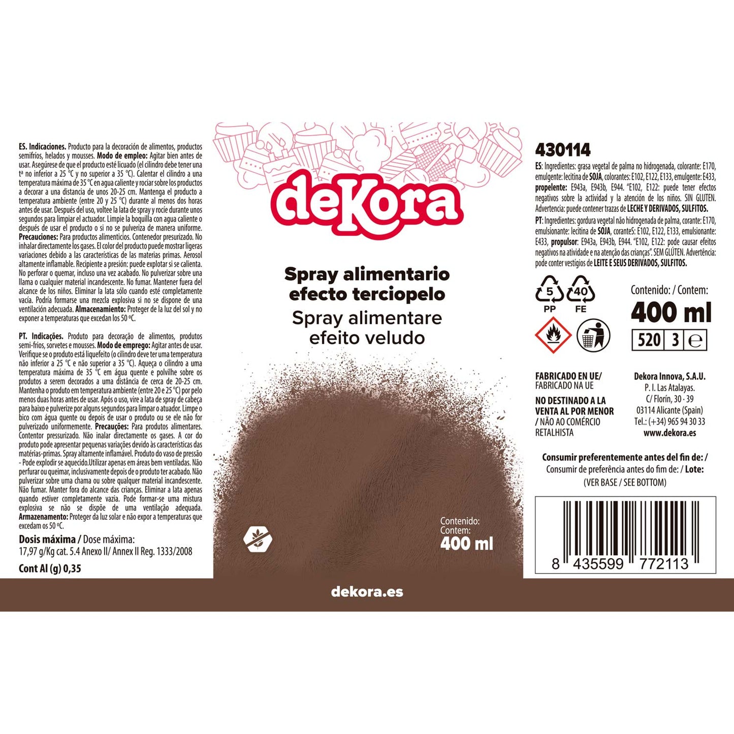 NOVO SPRAY EFEITO DE VELUDO CASTANHO 400ML