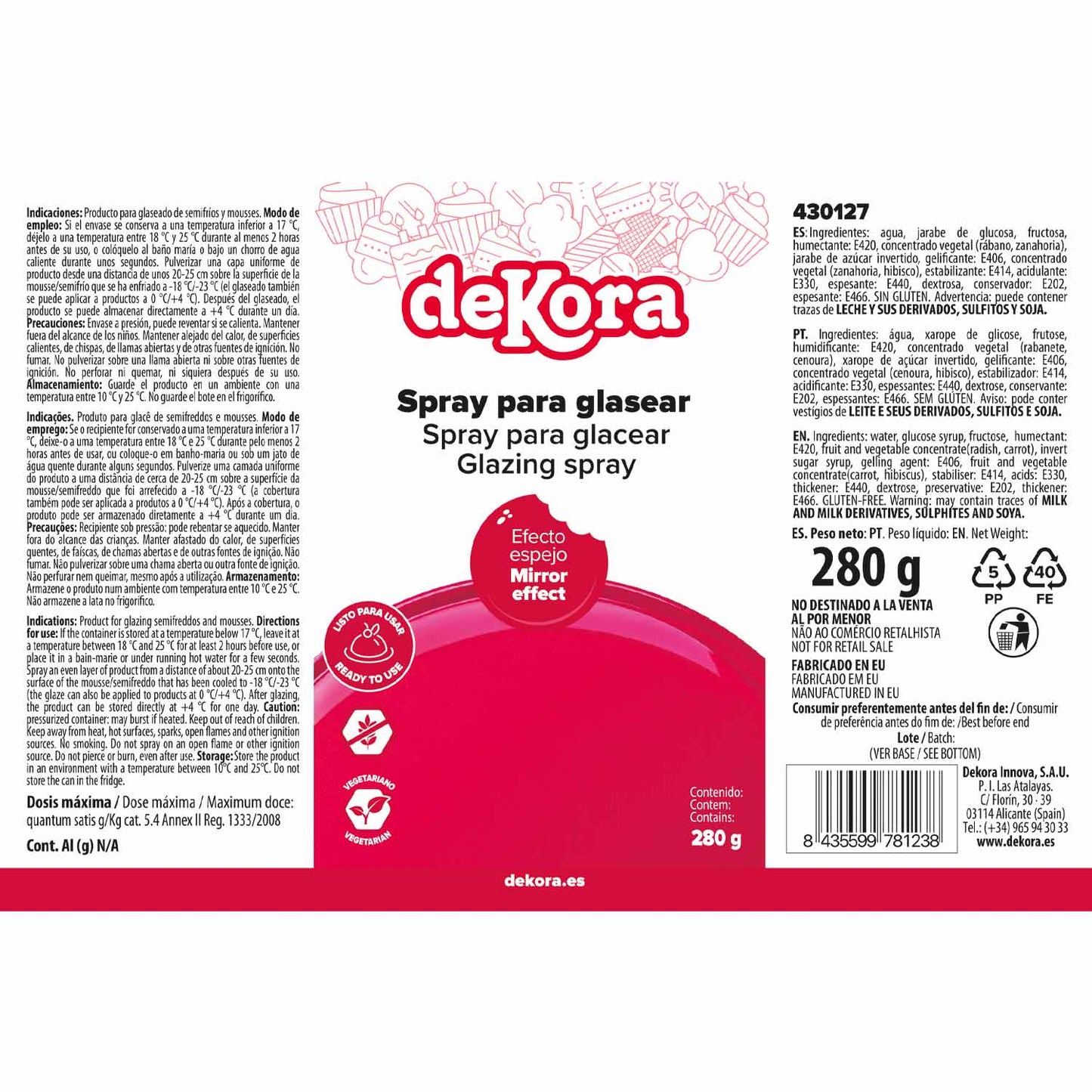 SPRAY GLAZE ROSSO FRAGOLA AZF 280G