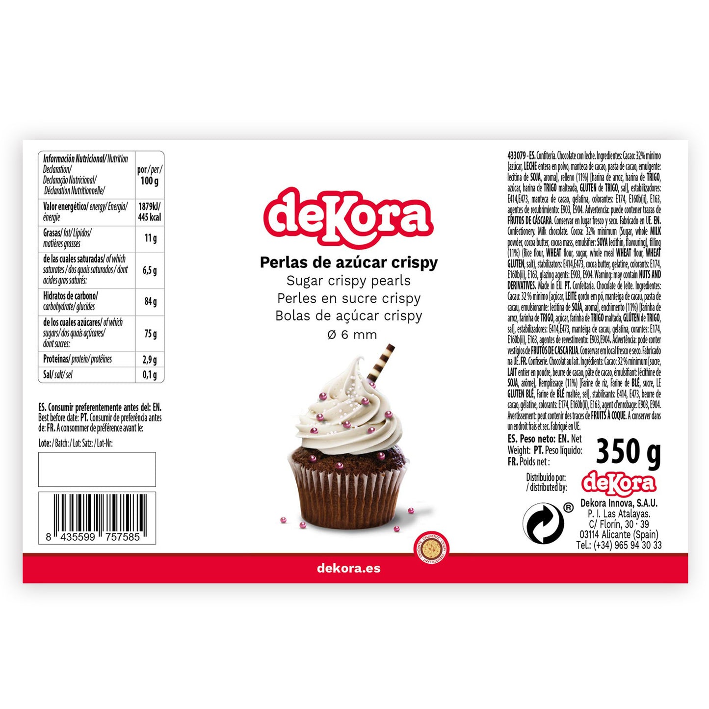 MINI PERLAS CHOCOLATE CRISPY ROSA VIEJO Ø 0.6CM 350GR