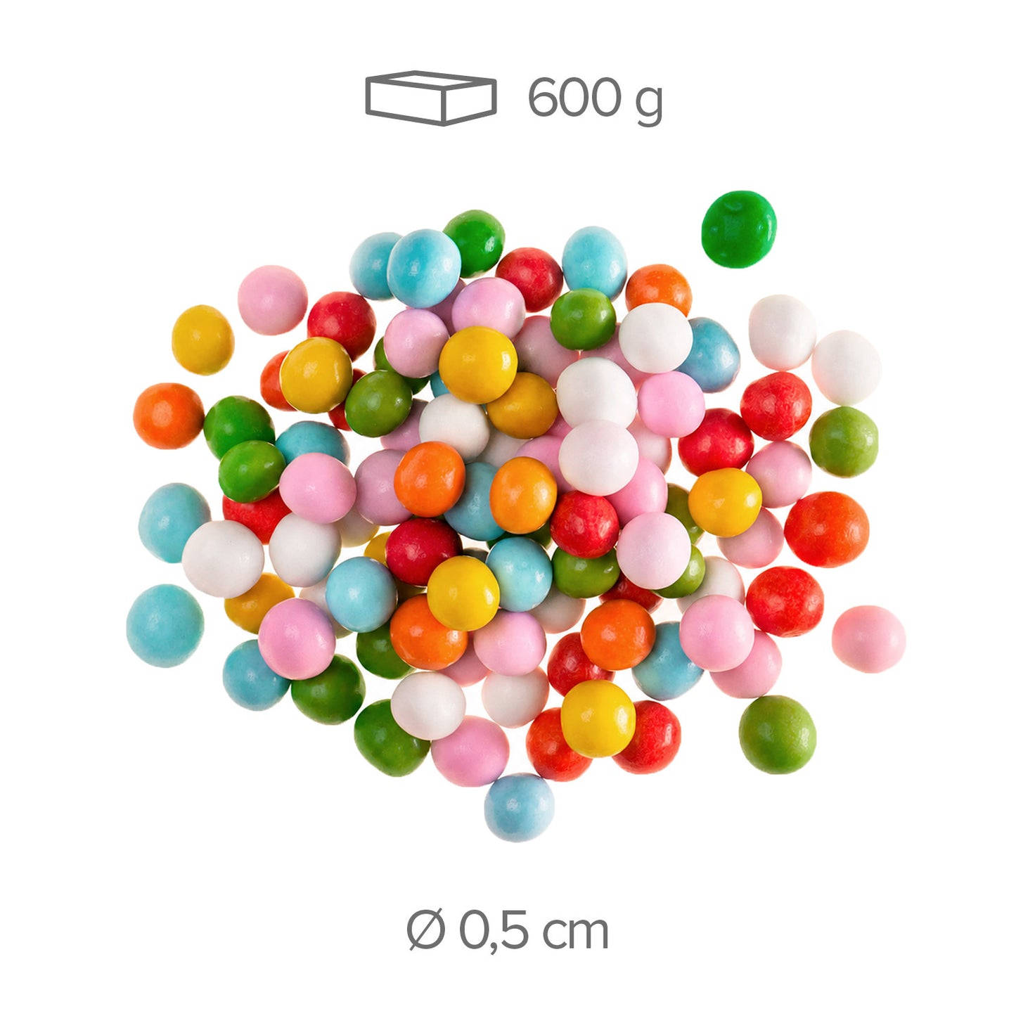 MINI PERLE DI ZUCCHERO CROCCANTI MULTICOLORE Ø 0,6CM 600G