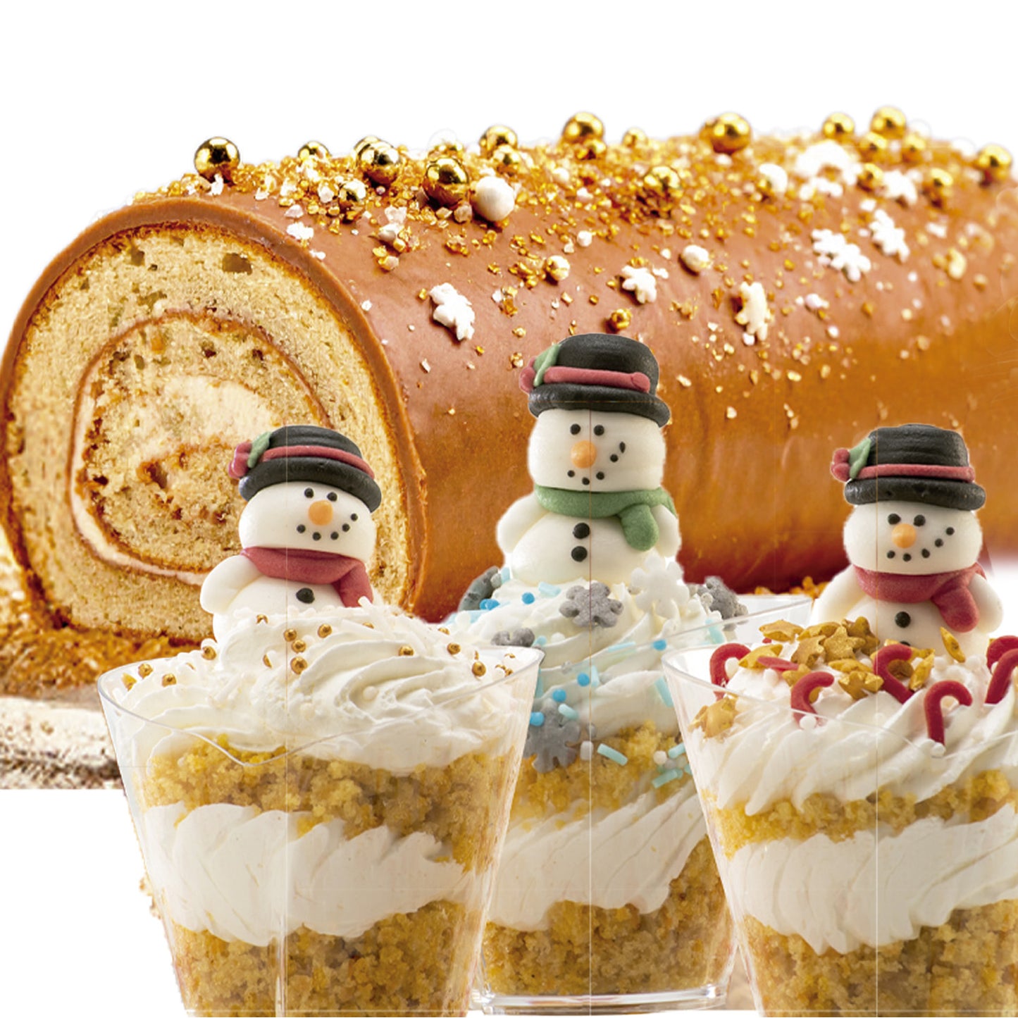 FIOCCHI DI NEVE E STELLE SPRINKLE MIX BIANCO E ORO 100GR