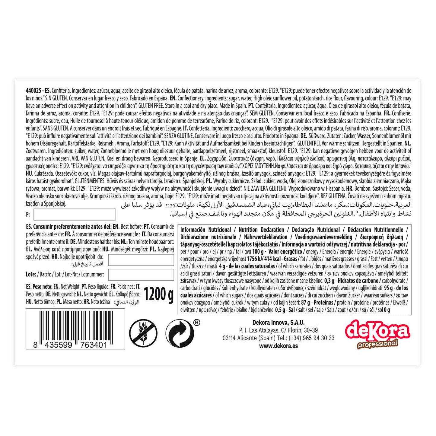 VERMICELLE SUCRE ROUGE 1.2KG