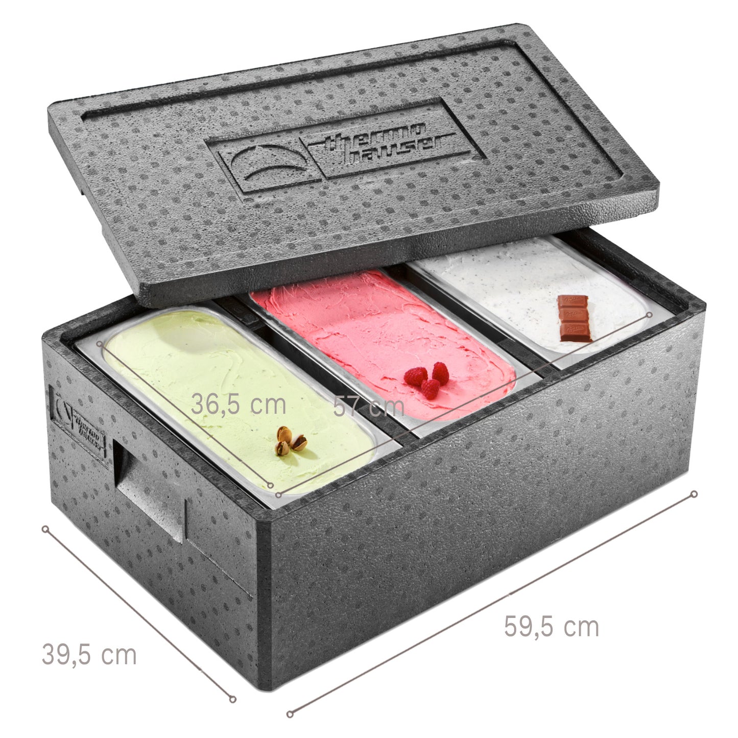 BOÎTE ICE-CREAM POUR GLACES AVEC COUVERCLE 59,5 X 39,5 CM