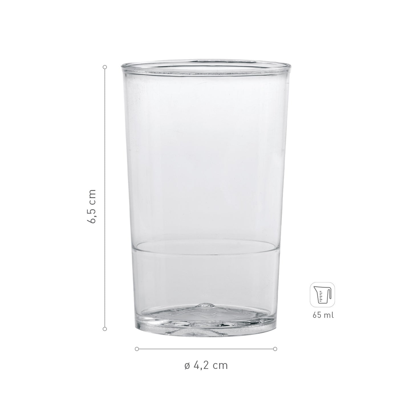 VASITO PLASTICO CLASSIC Ø 42 H65 MM | CAP. 65ML