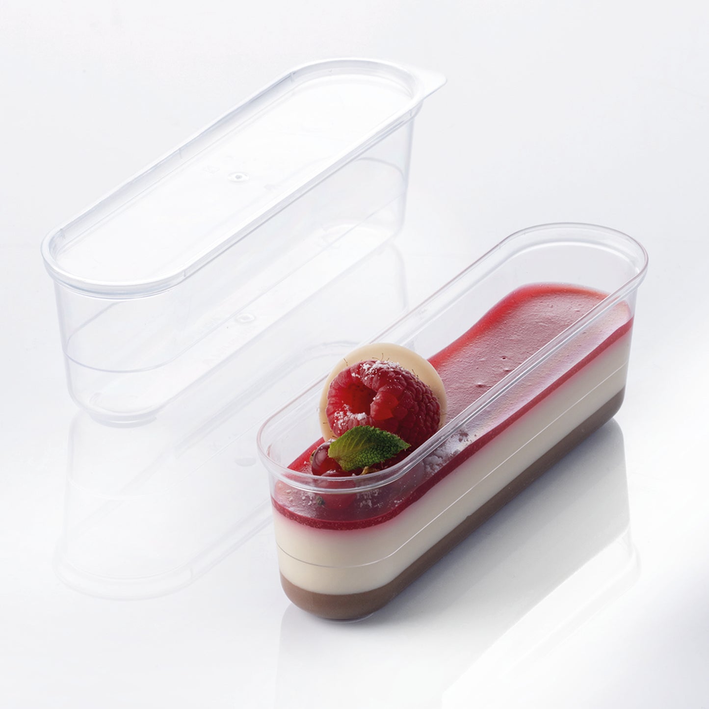 BICCHIERE DI PLASTICA TRASPARENTE COPERCHIO ECLAIR
