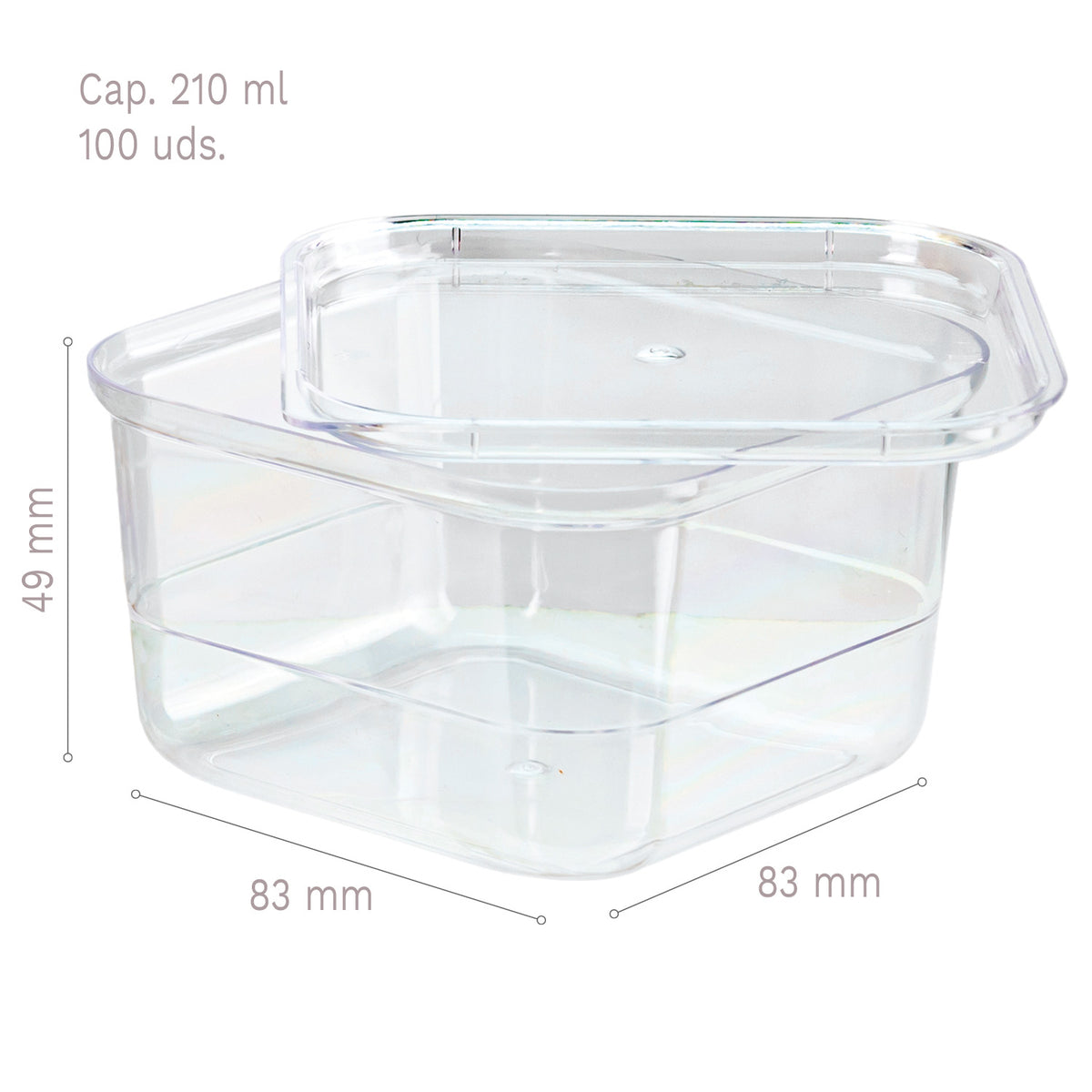 VASITO PLÁSTICO KUBITO 83X83XH49MM CAP.210ML