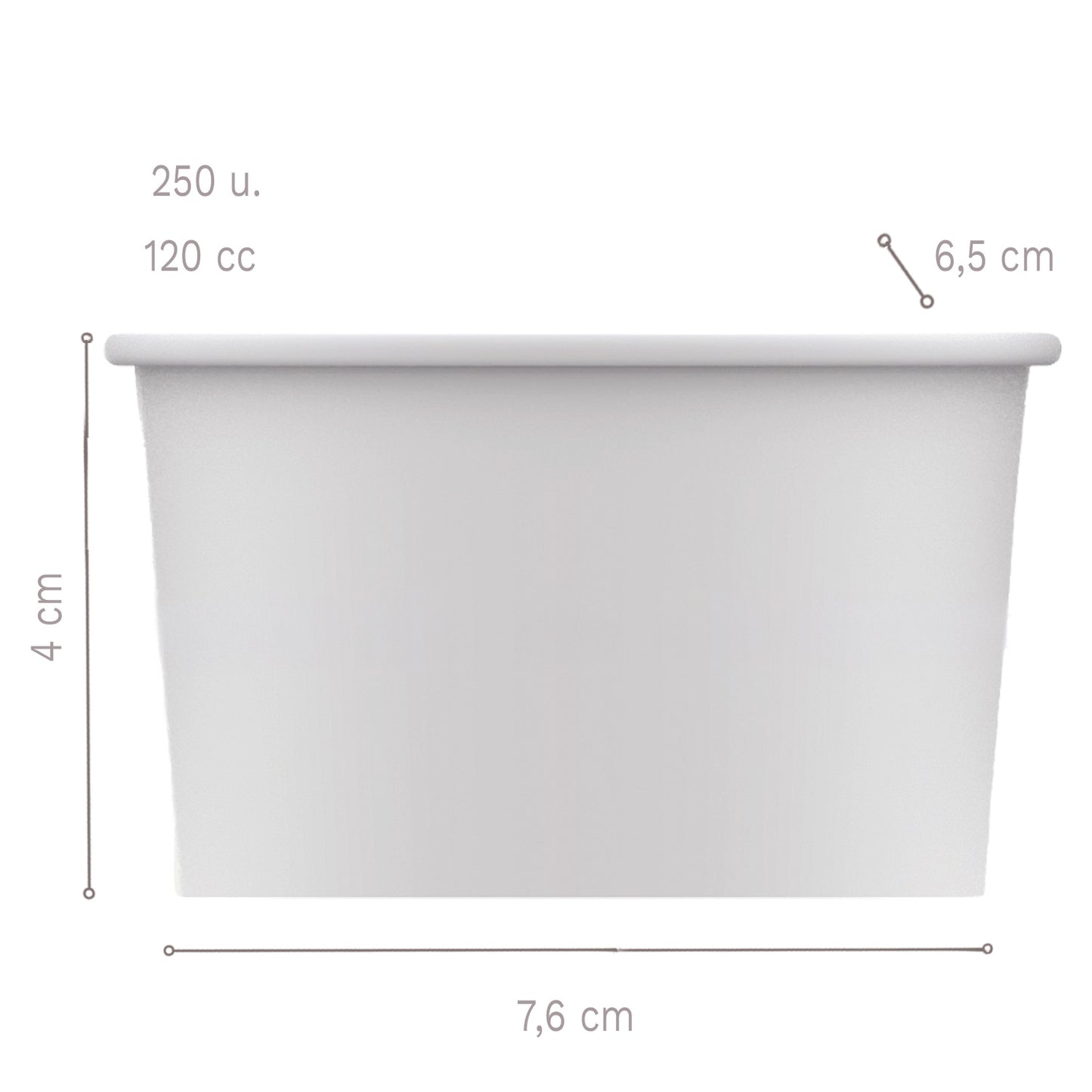 TARRINAS PAPEL PARA HELADO 7,6X6,5XH4CM - 120 CC - 250 UD