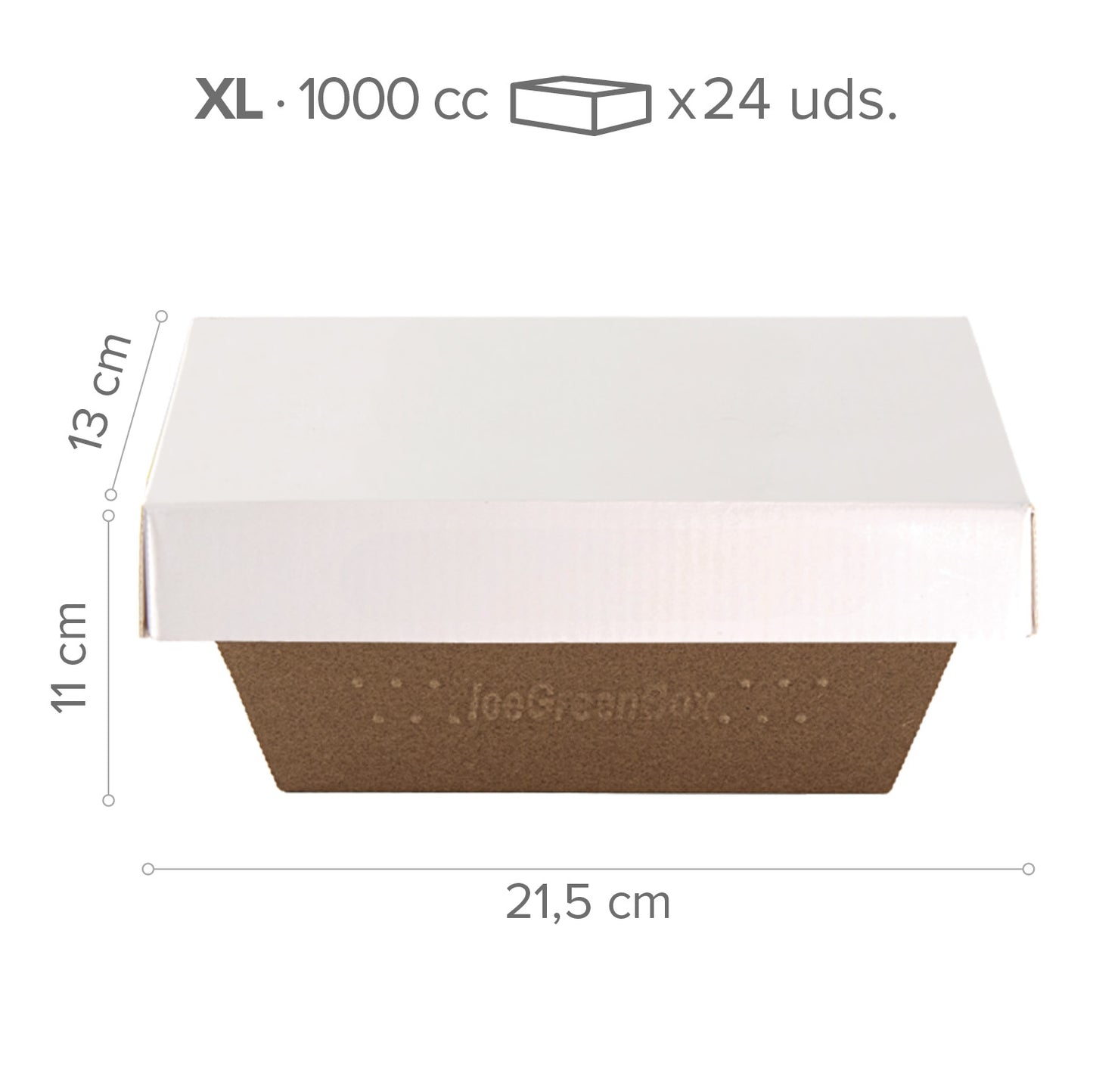ECO ZERO DRIP CONTAINER - 21.5 x 13 H 11CM - 1000 CC - 24 U