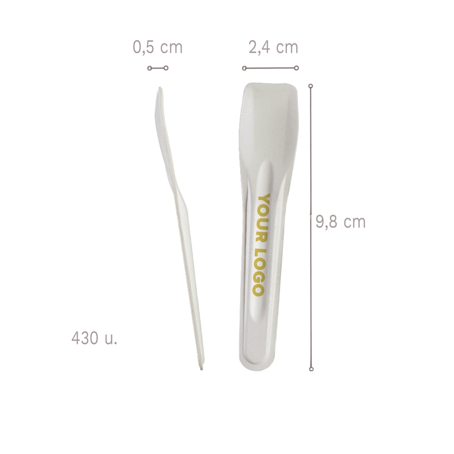 PAPER ICE CREAM SPOON 9.8 x 2.4 CM H 0.5 CM - 416 UNITS