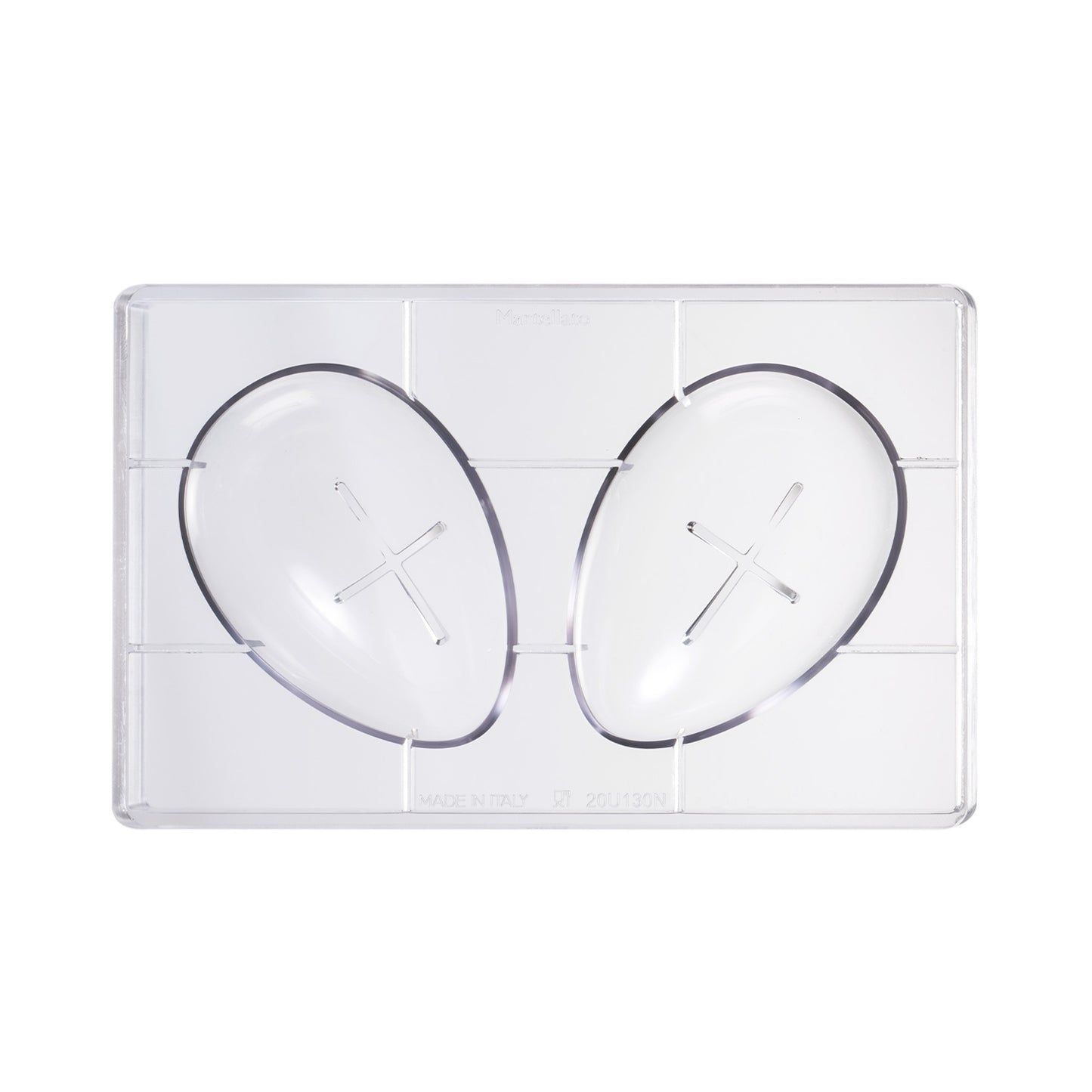 MOLDE POLICARBONATO PARA 1 HUEVO 150GR 90X130MM | 2 MITADES