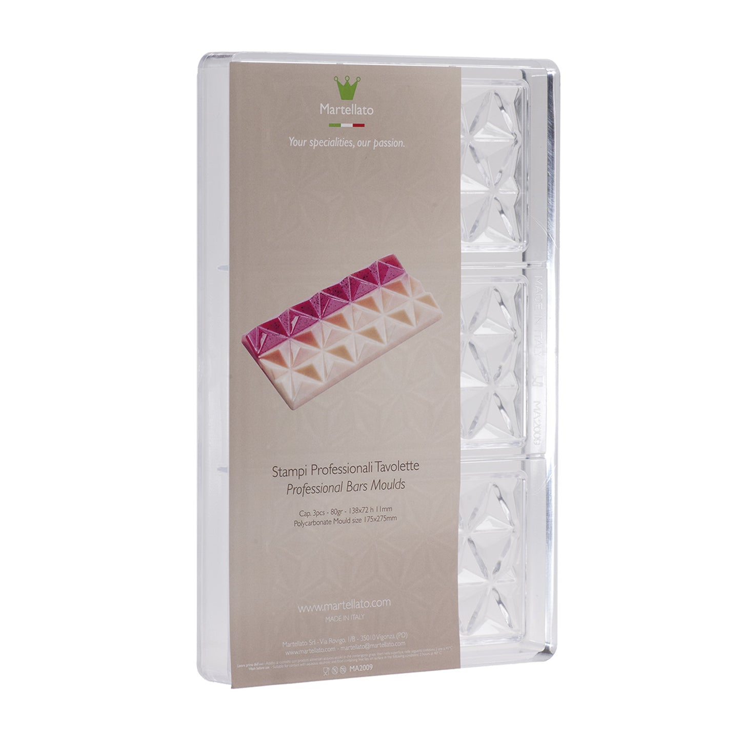 MOULE CHOCOLAT POLYCARBONATE 138X72 H11MM