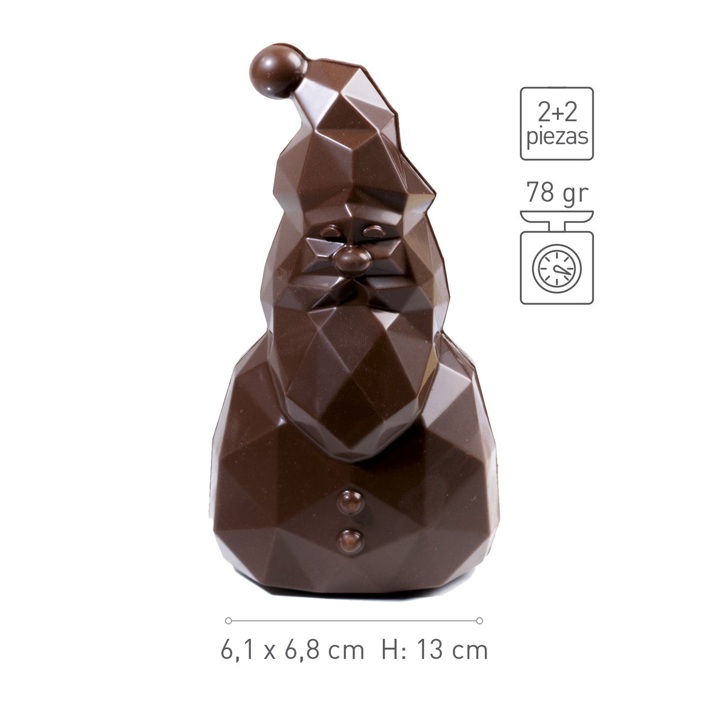 MOLDE POLICARBONATO PAPA NOEL DIAMANTE 68X61 H 130MM | 4 PZS