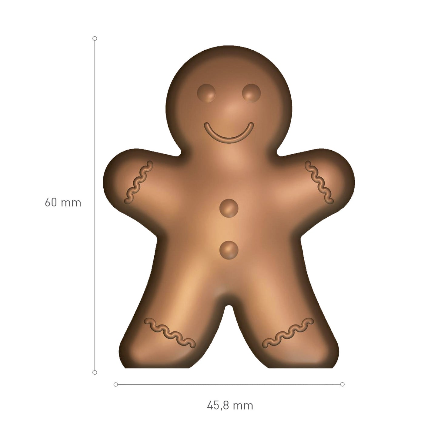 CHOCOLATE POLYCARBONATE MOULD GINGERBREAD 60X45,8 H8,5MM
