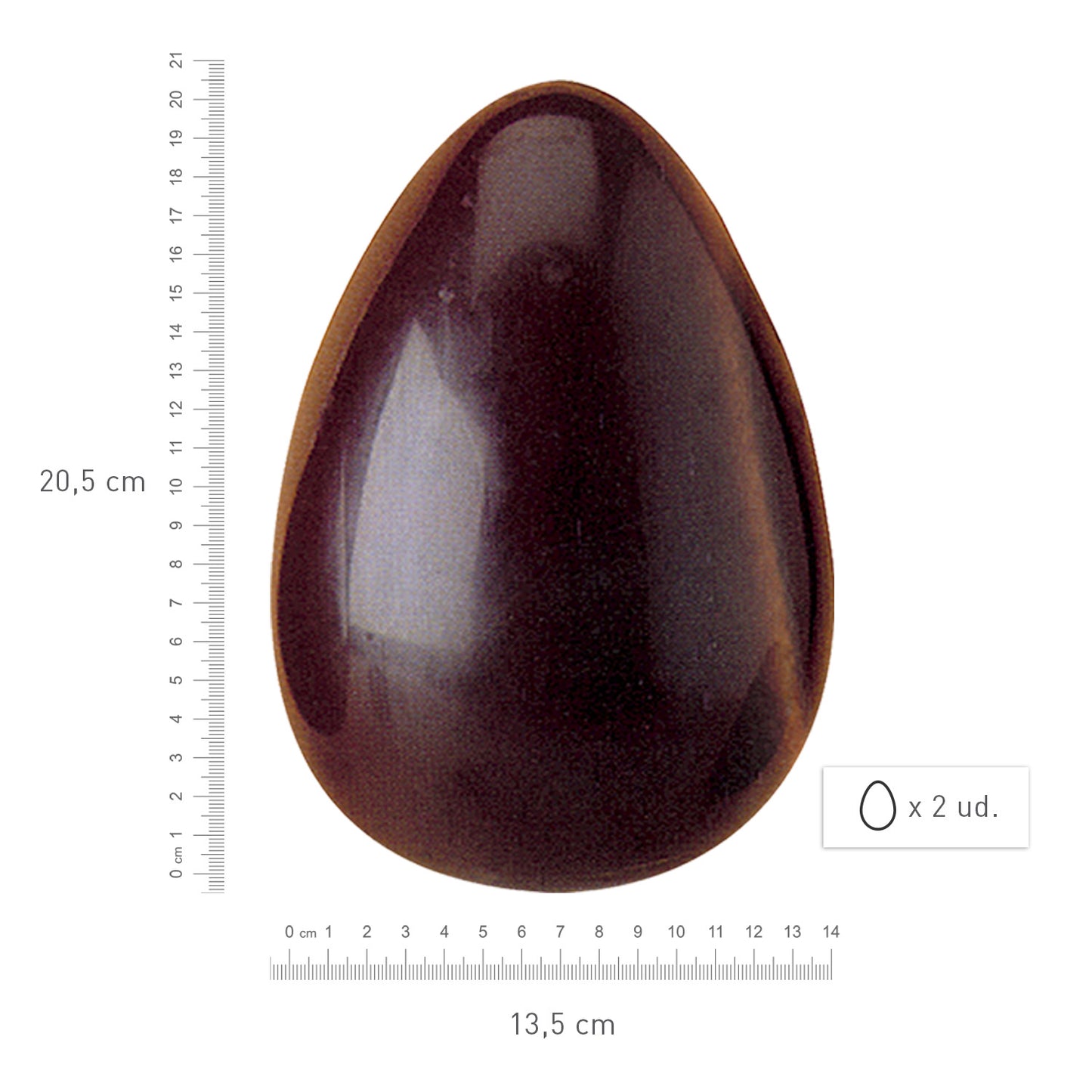MOLDE POLICARBONATO 2 FORMAS HUEVO PASCUA 250G 205X135MM